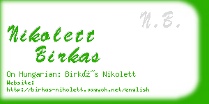 nikolett birkas business card